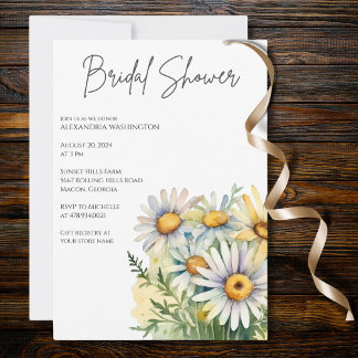 Watercolor Daisy Brautparty Einladung
