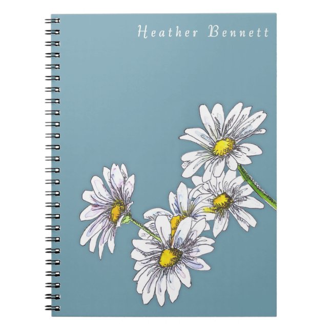 Watercolor Daisy Floral Boho Christmas Gift Notizblock (Vorderseite)