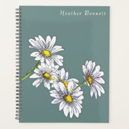 Watercolor Daisy Floral Boho Christmas Gift Planer