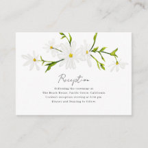 Watercolor Daisy Floral Wedding Card