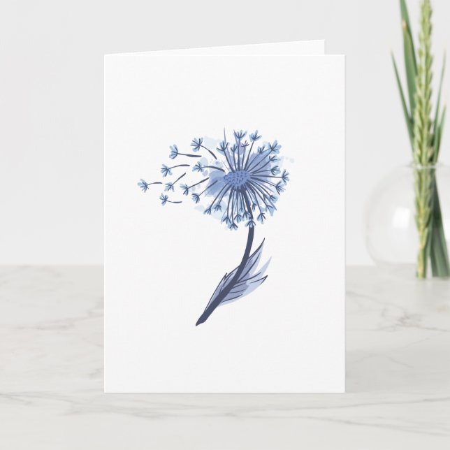 Watercolor Dandelion Karte (Vorderseite)