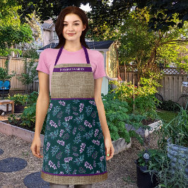 Watercolor Dark Floral Garden Personalized Schürze