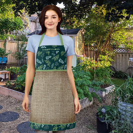 Watercolor Dark Floral Garden Personalized Schürze