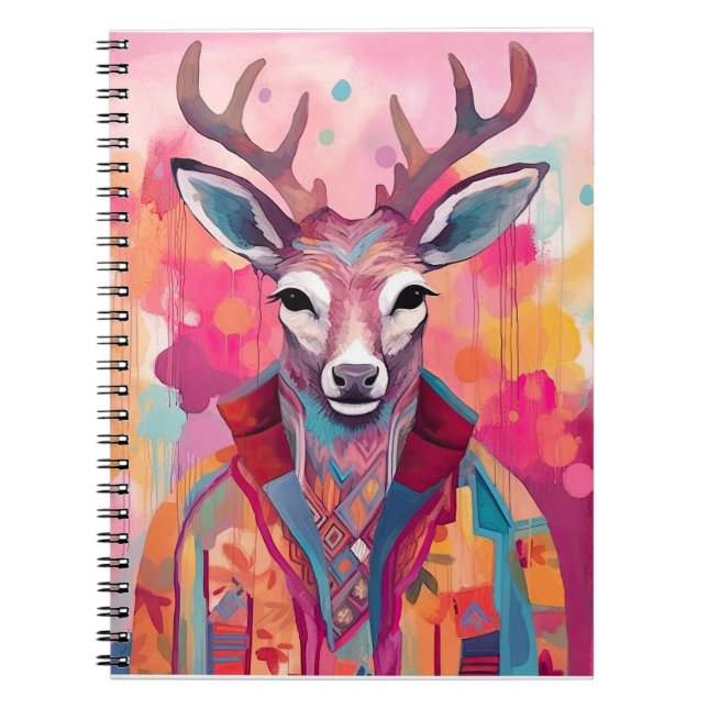 Watercolor Deer Spiral Notebook Notizblock (Vorderseite)