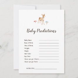 Watercolor Deer White Baby Shower Predictions Game