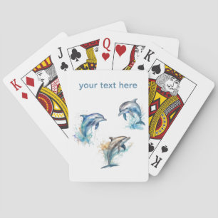 Watercolor-Delfin-Trio, individuell Spielkarten
