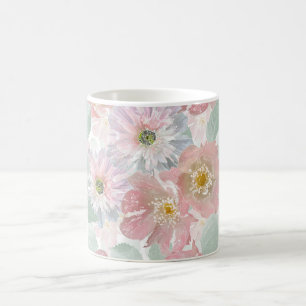Watercolor delikate Blume. Kaffeetasse