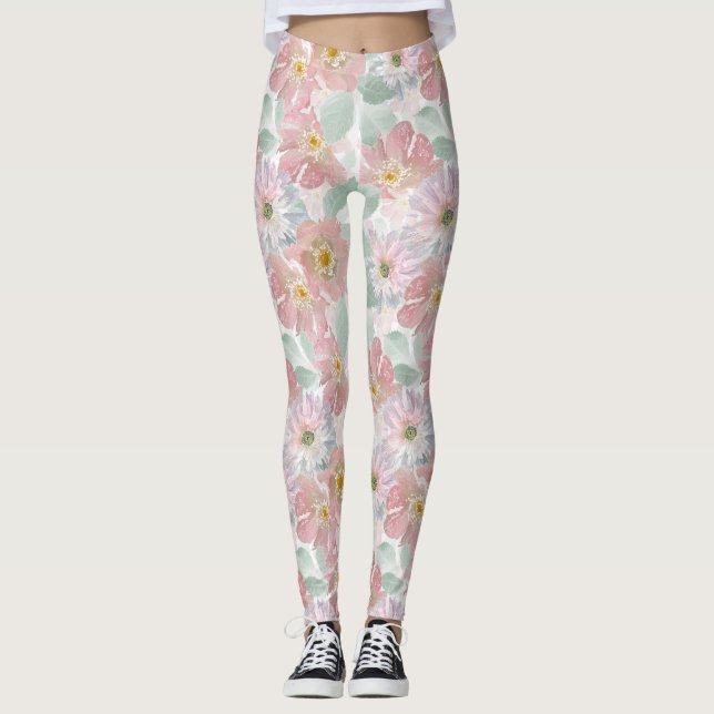 Watercolor delikate Blume. Leggings (Vorderseite)