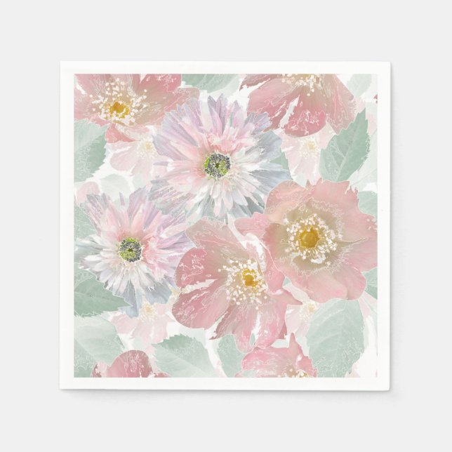 Watercolor delikate Blume. Serviette (Vorderseite)