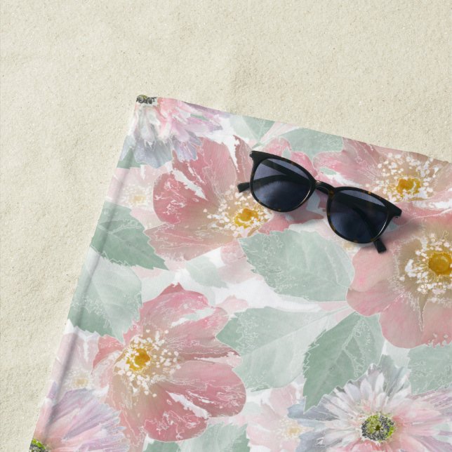 Watercolor delikate Blume. Strandtuch (Beispiel)