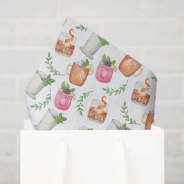 Watercolor Derby Day Mint Julep Drinks Seidenpapier