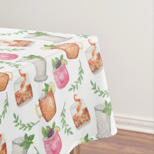 Watercolor Derby Day Mint Julep Getränke Tischdecke
