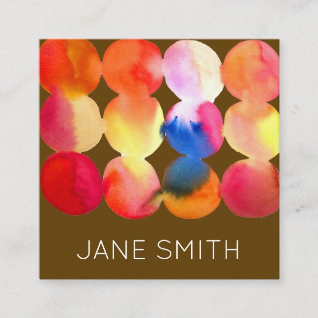 Watercolor Design Moderne, stilvolle Kreativindust Quadratische Visitenkarte (Vorderseite)