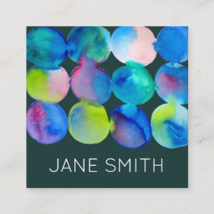 Watercolor Design Moderne, stilvolle Kreativindust Quadratische Visitenkarte