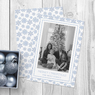 Watercolor Designer Blau Schneeflocken Weihnachten