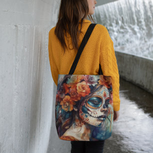 Watercolor Dia de los Muertos Catrina
