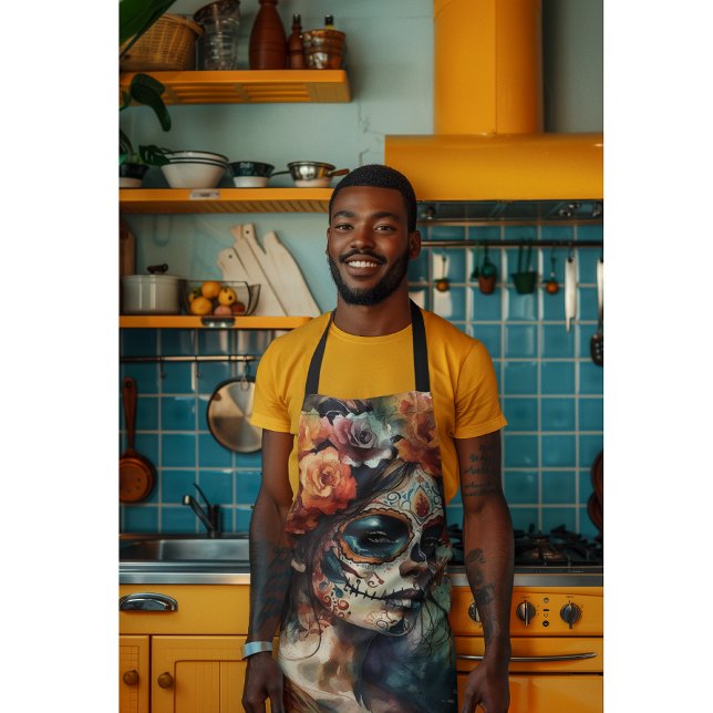 Watercolor Dia de los Muertos Catrina Schürze (Von Creator hochgeladen)