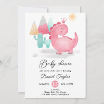 Watercolor Dinosaurier Baby Dino Baby Dusche Invit