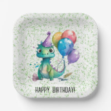Watercolor Dinosaurier Balloons Boy Birthday Party