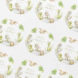 Watercolor Dinosaurier Geburtstagsparty Runder Aufkleber