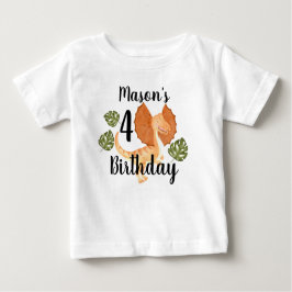 Watercolor Dinosaurier Grüne Geburtstagsparty Baby T-shirt