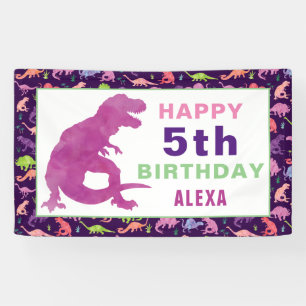 Watercolor-Dinosaurier T-Rex Banner