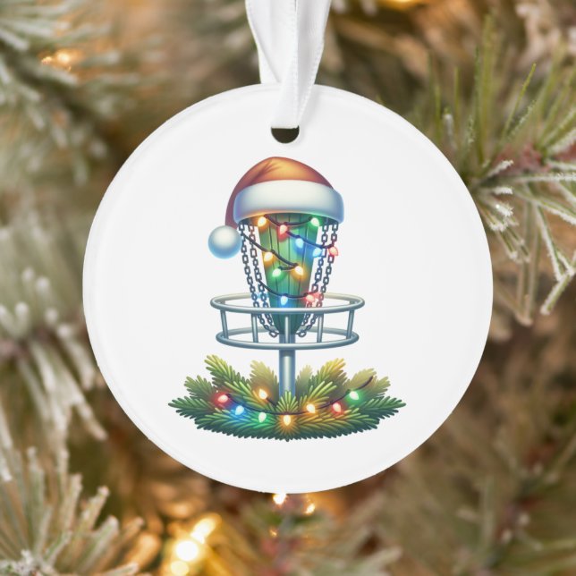 Watercolor Disc Golf Themed Weihnachten Personalis Ornament (Baum)