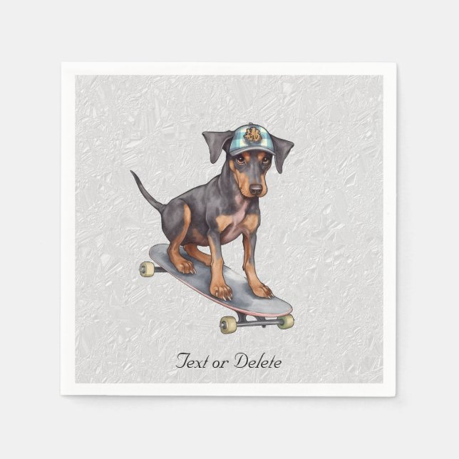 Watercolor Doberman Napkins Serviette (Vorderseite)