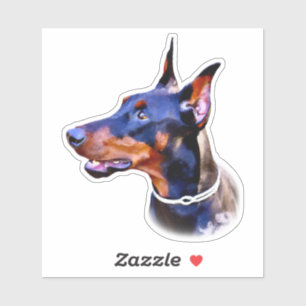 Watercolor Doberman Pinscher Aufkleber
