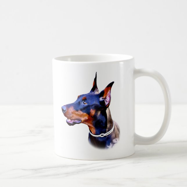 Watercolor Doberman Pinscher Kaffeetasse (Rechts)