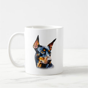 Watercolor Doberman Pinscher Kaffeetasse