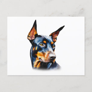 Watercolor Doberman Pinscher Postkarte