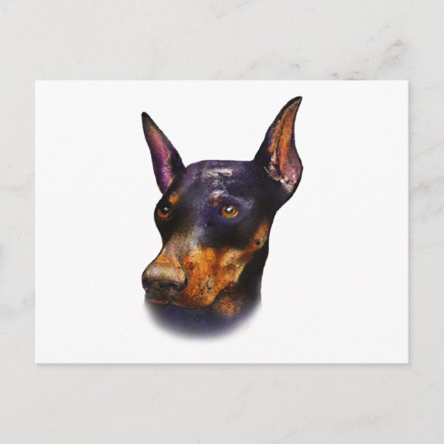 Watercolor Doberman Pinscher Postkarte (Vorderseite)