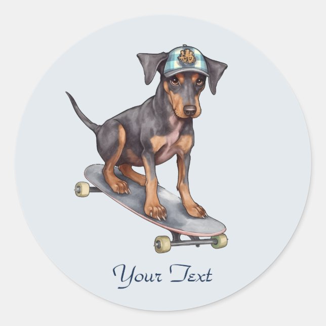 Watercolor Doberman Pinscher Sticker (Vorderseite)