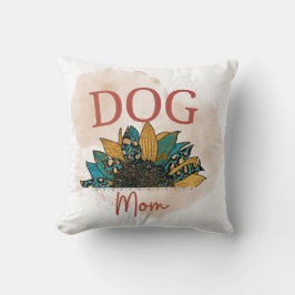 Watercolor Dog Mom Throw Pillow Kissen