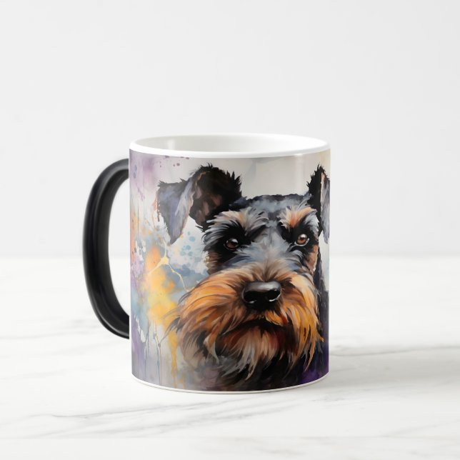 Watercolor Dog Mug Wrap Verwandlungstasse (Vorderseite Links)