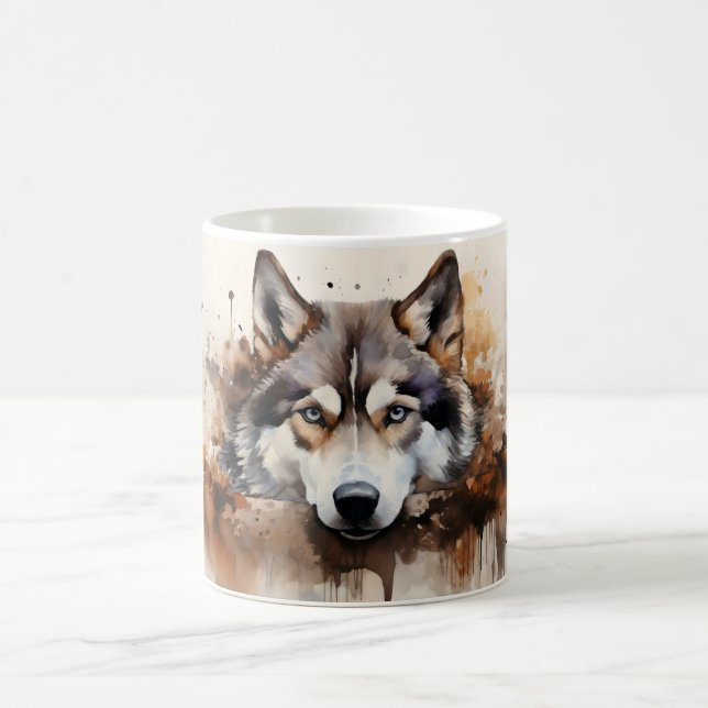 Watercolor Dog Mug Wrap Verwandlungstasse (Mittel)