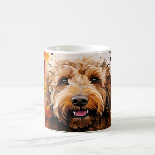 Watercolor Dog Mug Wrap Verwandlungstasse (Mittel)