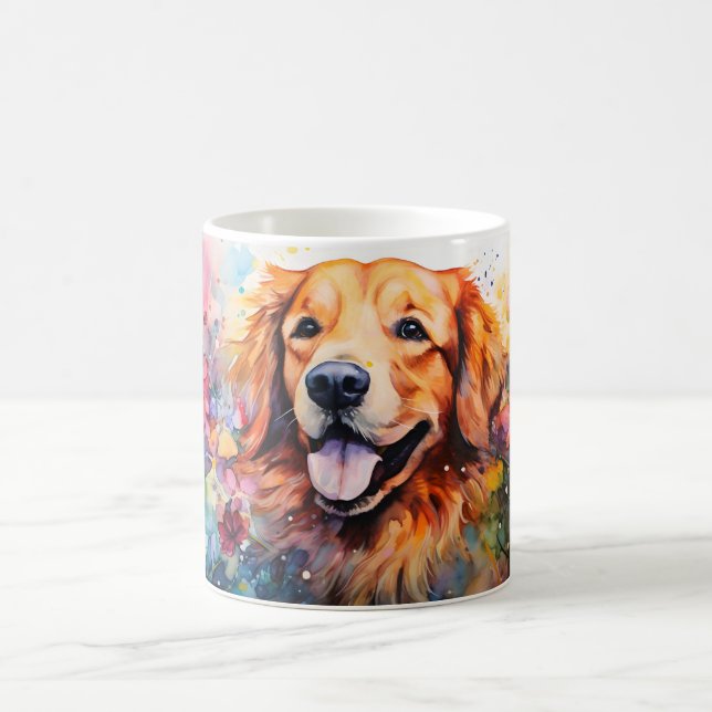 Watercolor Dog Mug Wrap Verwandlungstasse (Mittel)