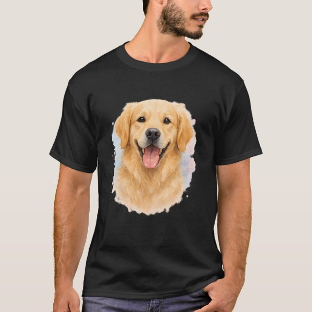 Watercolor Dog Portrait T-Shirt | Golden Retriever (Vorderseite)