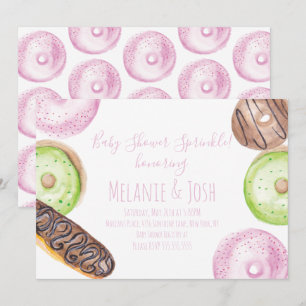 Watercolor-Donut-Baby-Shower-Einladung mit Streuse Einladung