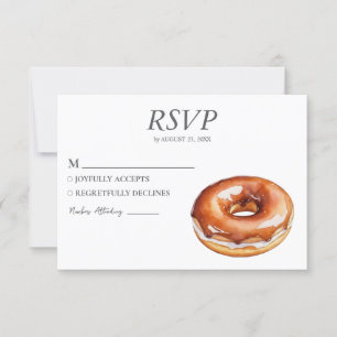 Watercolor Donut RSVP Card Hochzeit Sweet Doughnut Karte