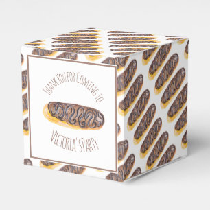 Watercolor-Donut-Schokoladen-Éclair handgezeichnet Geschenkschachtel
