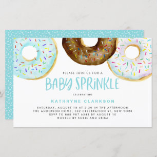 Watercolor Donuts Boy Baby Sprinkle Einladung