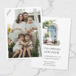 Watercolor Door Change of Address Photo Moving Ankündigung