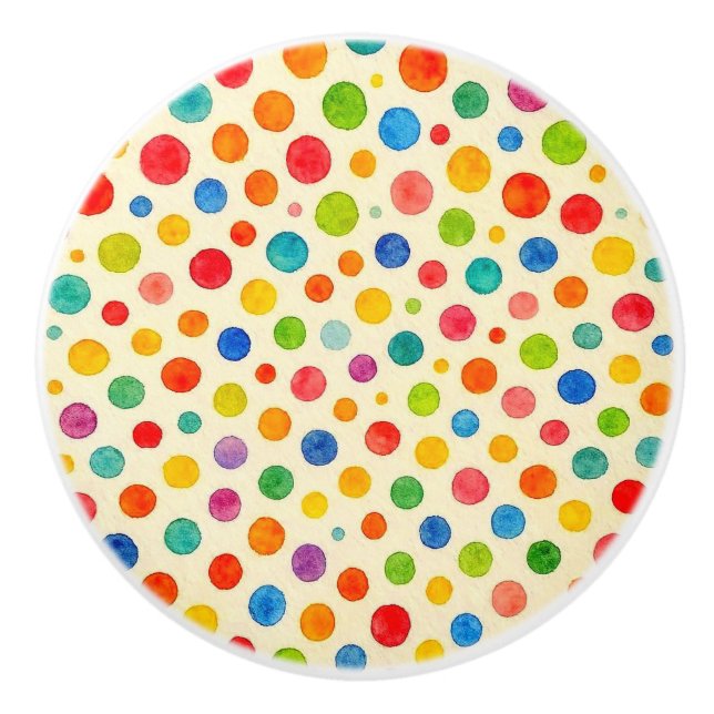 Watercolor Dots Knob. Keramikknauf (Vorderseite)