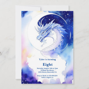 Watercolor Dragon Birthday Einladung