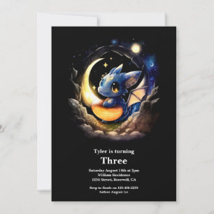 Watercolor Dragon Birthday Einladung