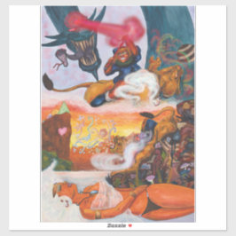 Watercolor Dragon Fantasy Eros Ristorante da Valen Aufkleber