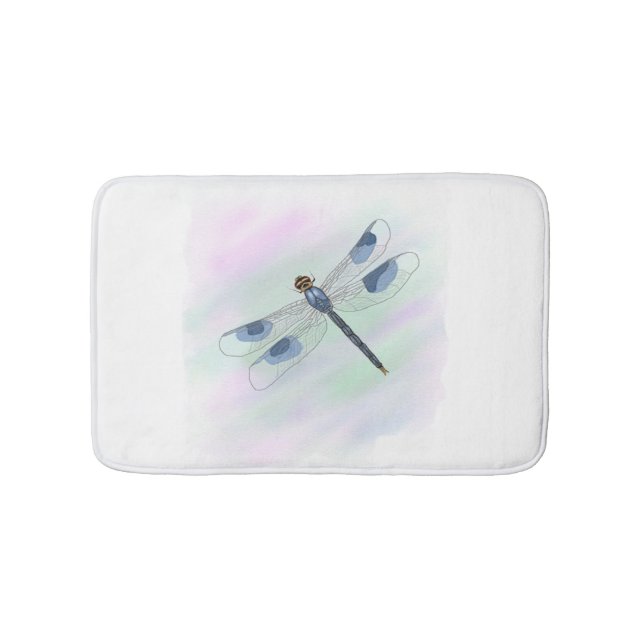 Watercolor Dragonfly Bath Mat Badematte (Vorderseite)